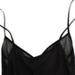 Elegant Sheer Black Silk Blouson Dress