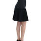 Elegant Black Pleated Lace A-Line Skirt