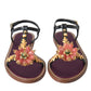 Elegant Crystal-Adorned Flat Sandals