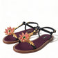 Elegant Crystal-Adorned Flat Sandals