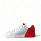 Elegant White Leather Portofino Sneakers