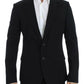 Eleganter Slim Fit Blazer aus schwarzer Wolle