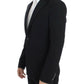 Blazer elegante in lana nera slim fit