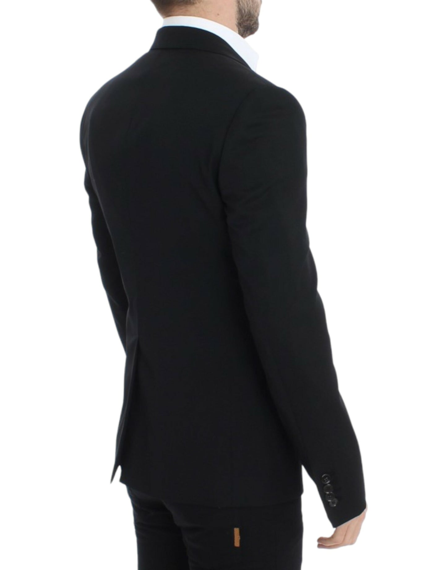 Blazer elegante in lana nera slim fit