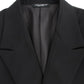 Blazer elegante in lana nera slim fit