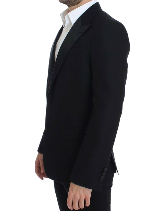 Elegante Blazer Sicilia in misto seta nera