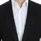 Elegant Black Silk Blend Sicilia Blazer