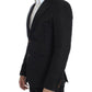 Elegant Black Silk Blend Two-Button Blazer