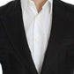 Elegant Black Silk Blend Two-Button Blazer