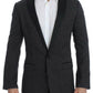 Elegant Black Polka Dotted Slim Fit Blazer