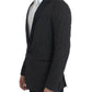 Elegant Black Polka Dotted Slim Fit Blazer