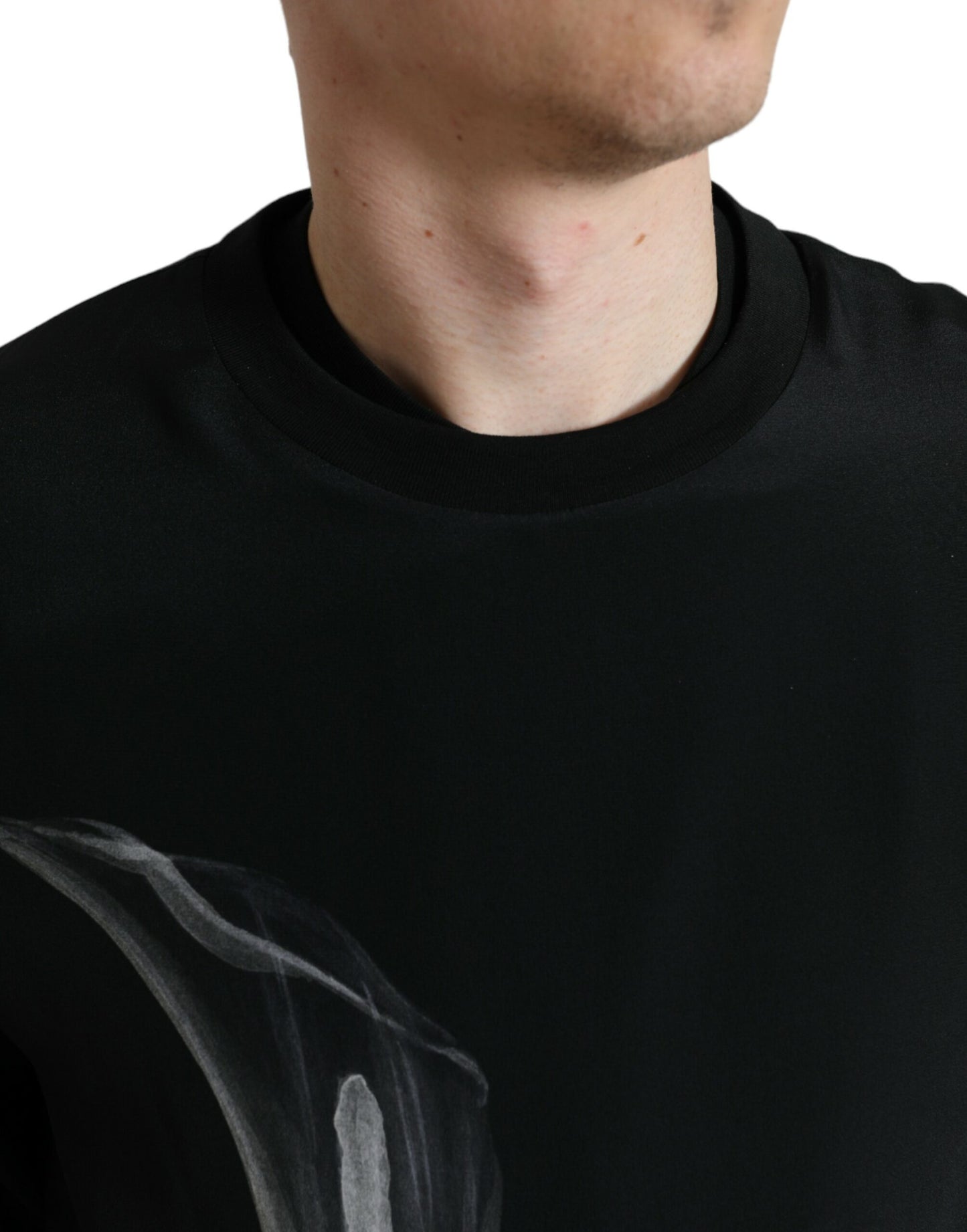 Seidenpullover mit Rundhalsausschnitt und Blumenmuster