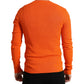 Eleganter Strickpullover in Sonnenuntergangsorange