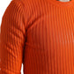 Eleganter Strickpullover in Sonnenuntergangsorange