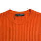 Eleganter Strickpullover in Sonnenuntergangsorange