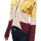 Elegant Metallic Croc Print Leather Jacket