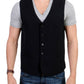 Elegant Black Wool Blend Casual Vest