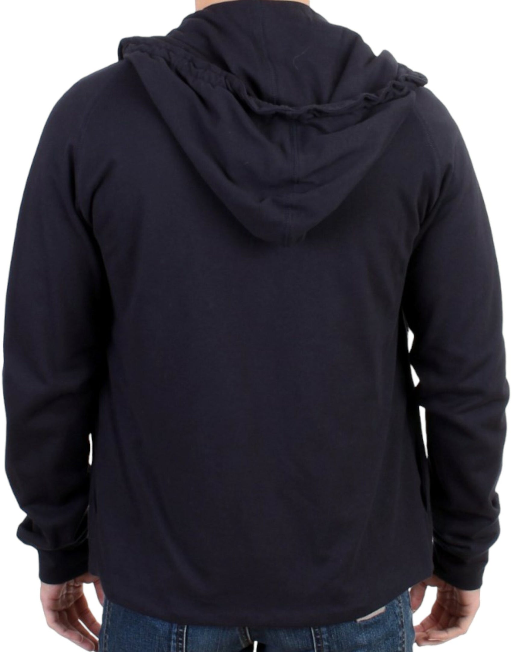 Eleganter blauer Kapuzenpullover aus Baumwolle