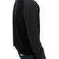 Schicker grauer Wollpullover mit Rundhalsausschnitt