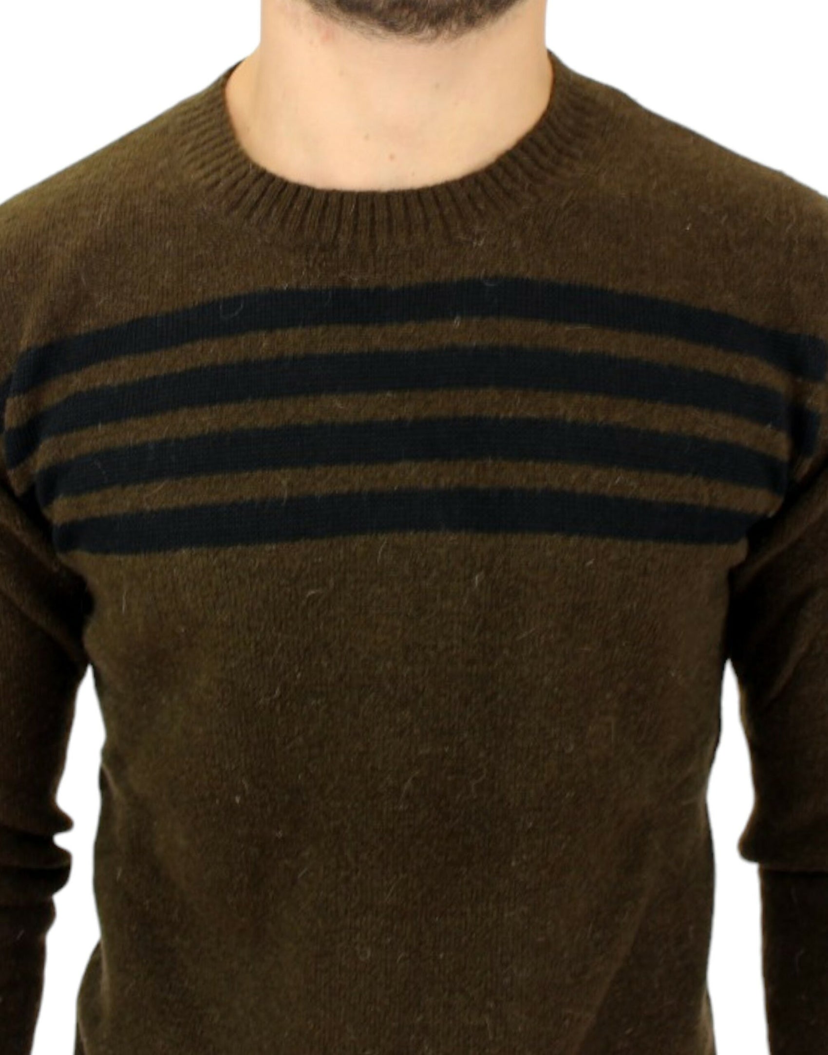 Eleganter Pullover mit Rundhalsausschnitt und Streifen