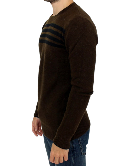 Eleganter Pullover mit Rundhalsausschnitt und Streifen