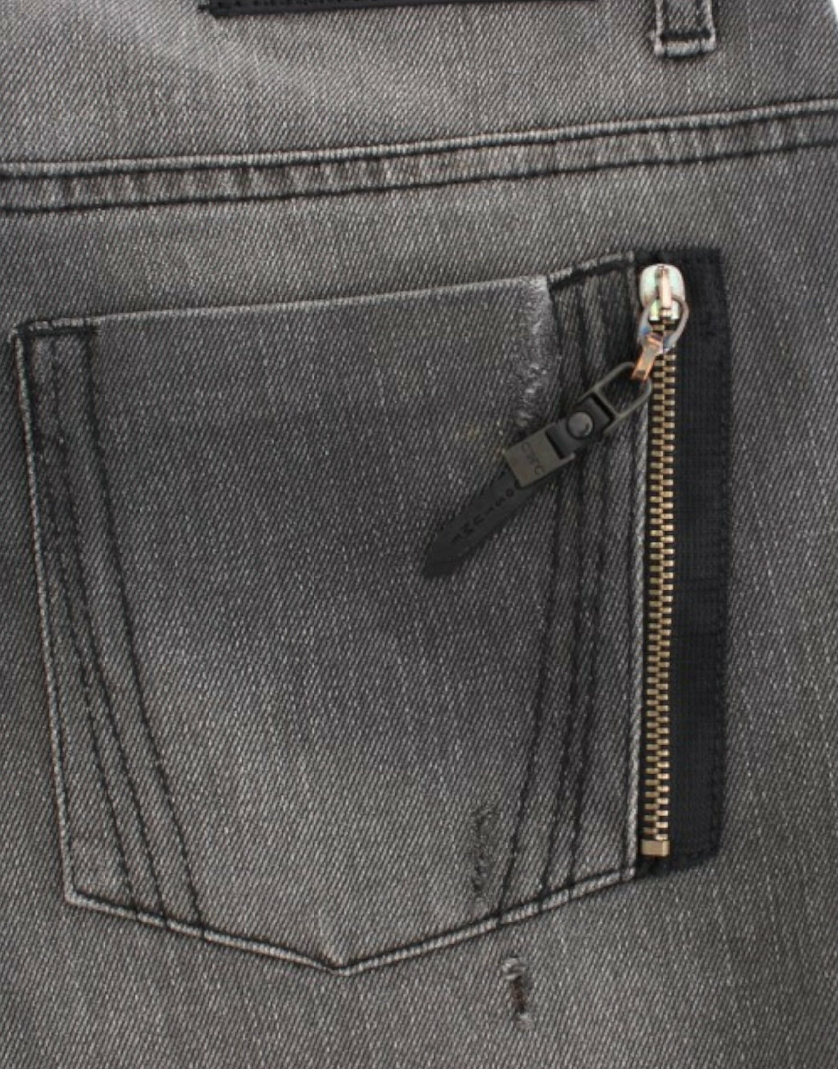 Schicke, graue Jeans mit geradem Bein