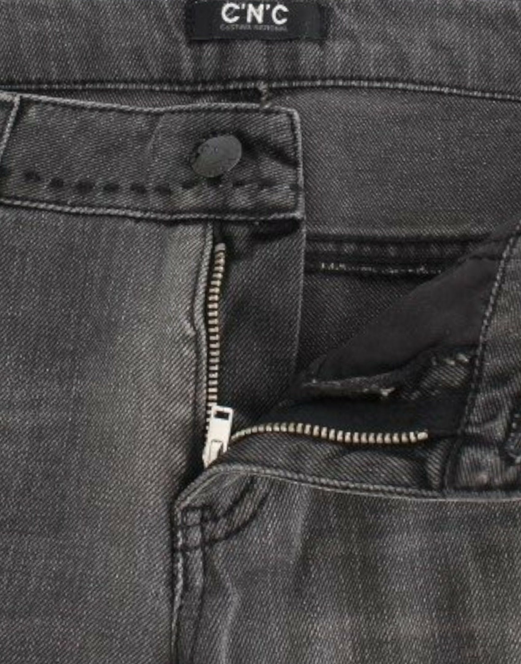 Schicke, graue Jeans mit geradem Bein