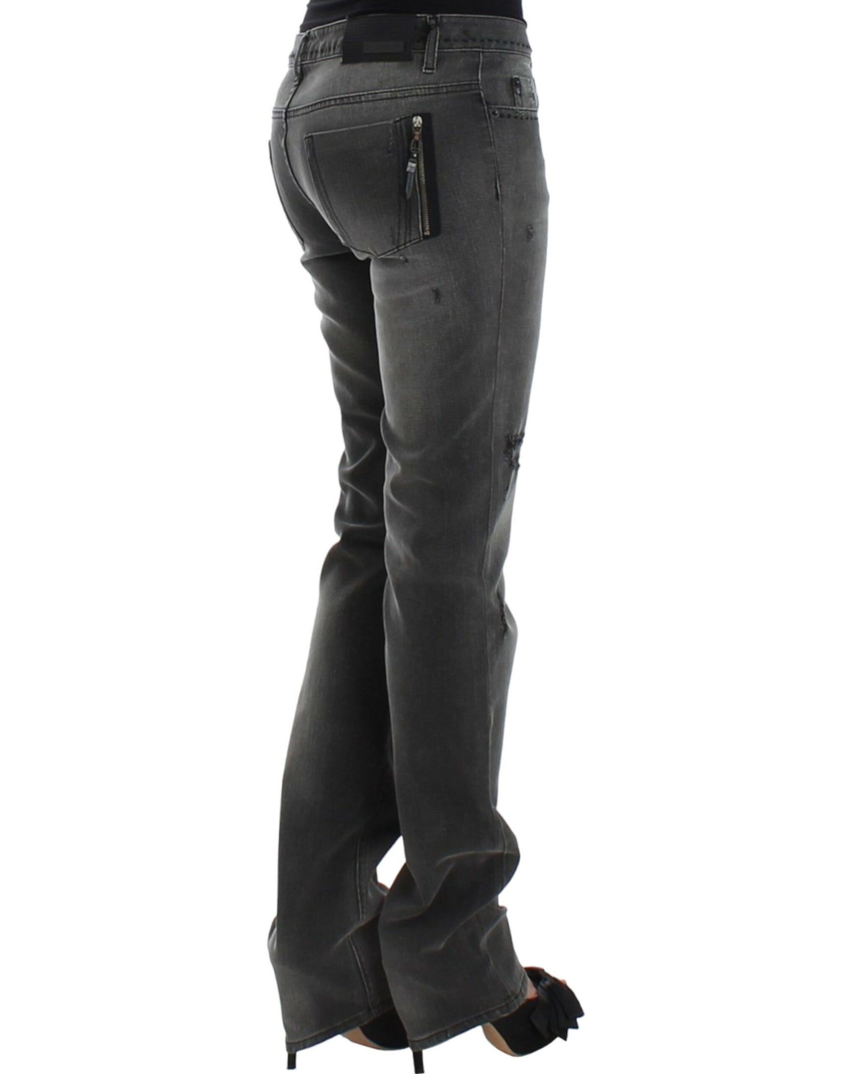 Schicke, graue Jeans mit geradem Bein