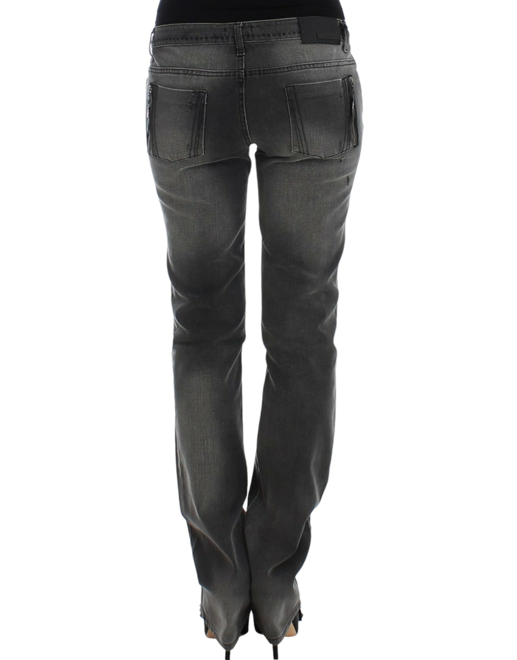 Schicke, graue Jeans mit geradem Bein