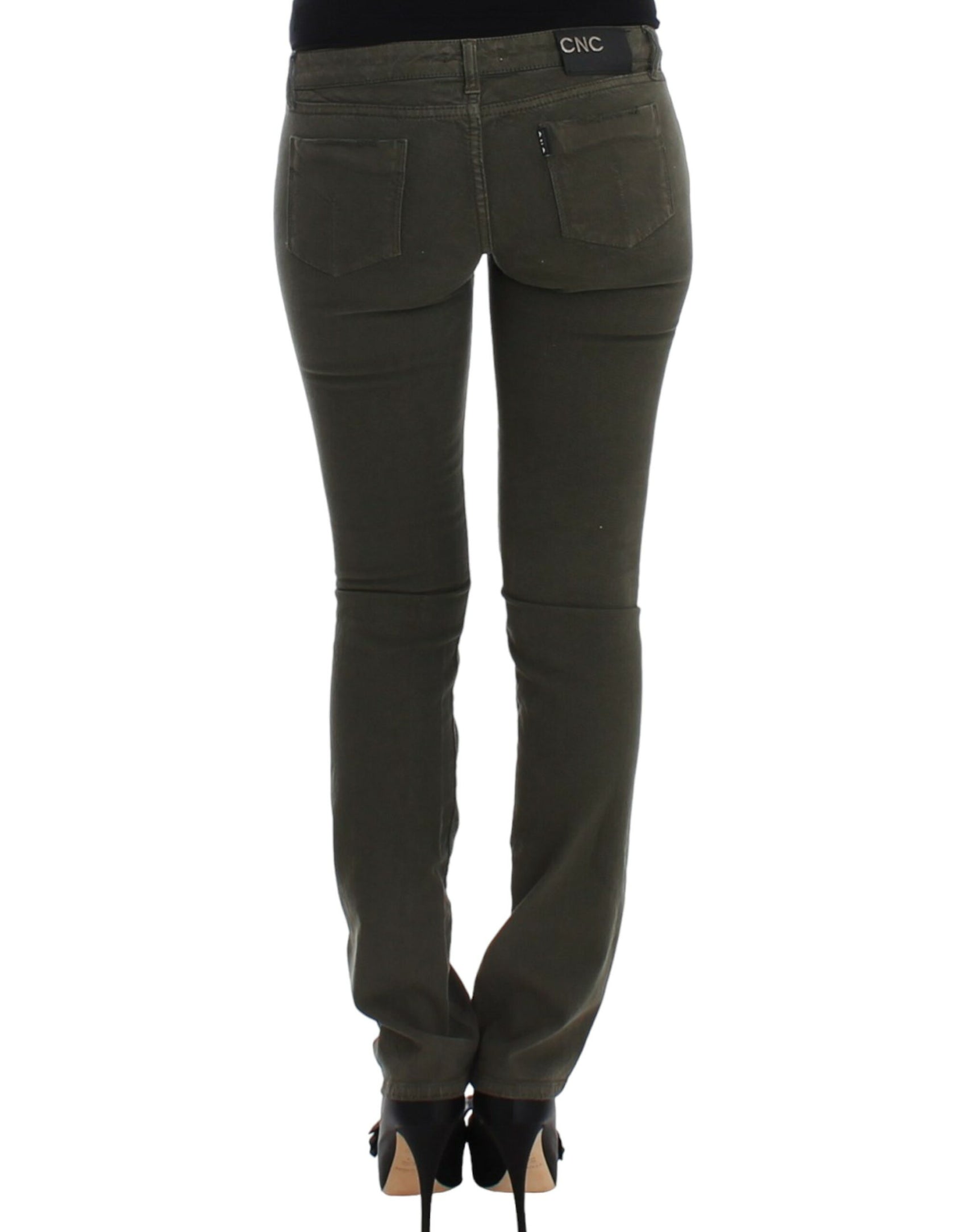 Schicke grüne Slim-Leg-Designer-Jeans