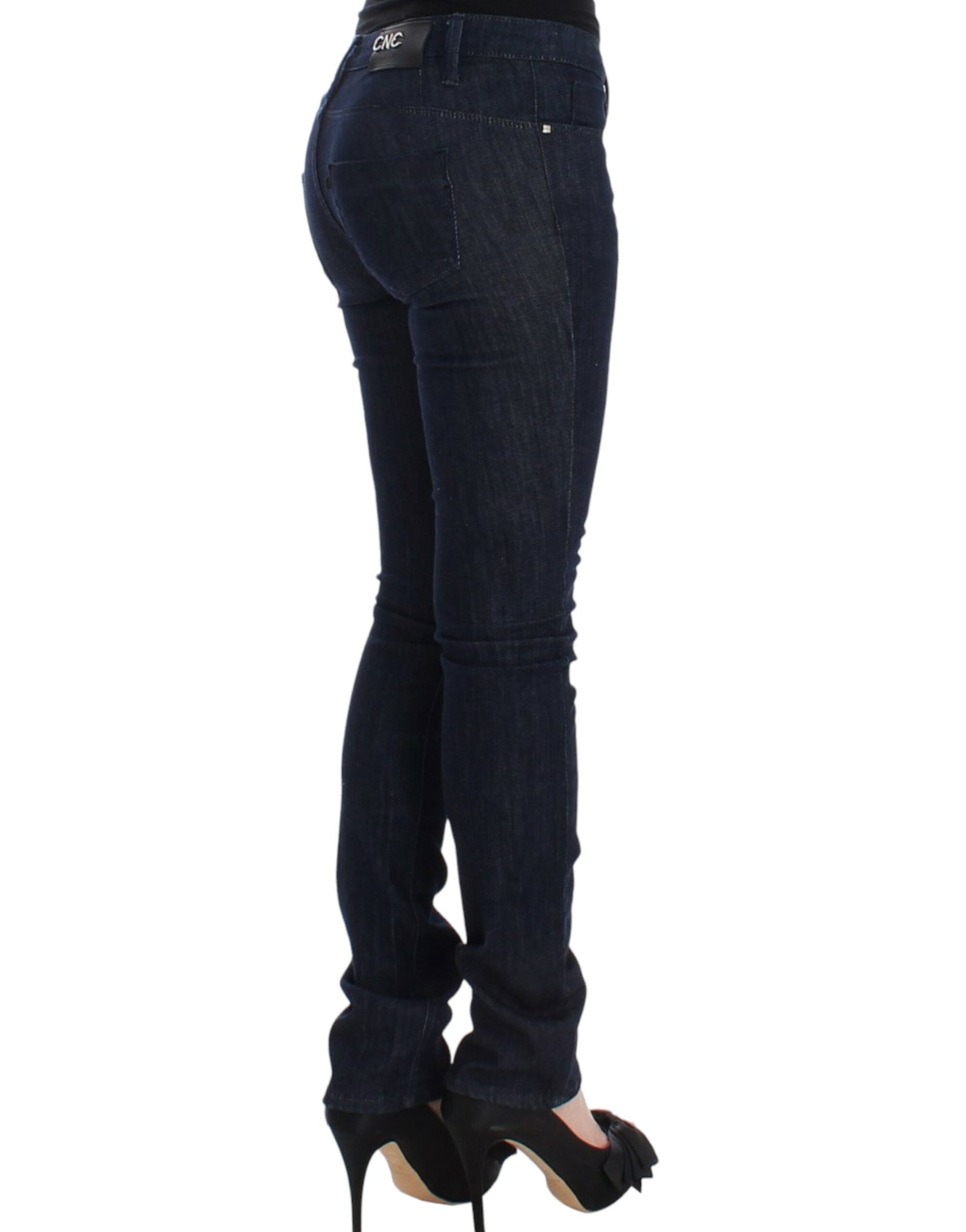 Schicke dunkelblaue Skinny-Leg-Jeans