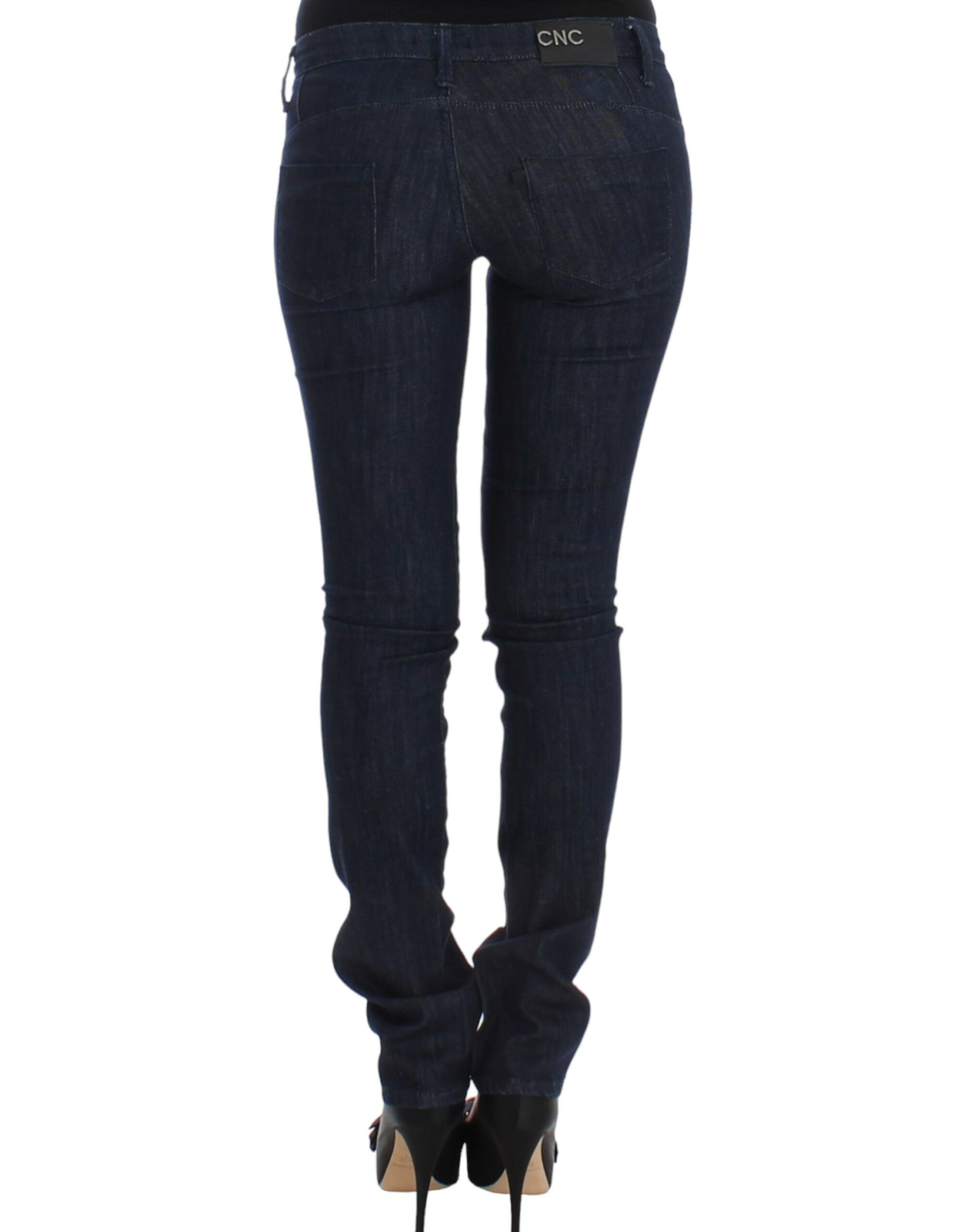 Schicke dunkelblaue Skinny-Leg-Jeans