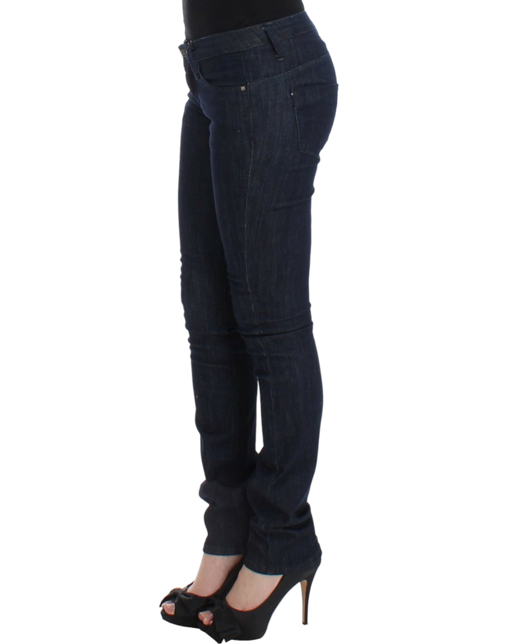 Schicke dunkelblaue Skinny-Leg-Jeans