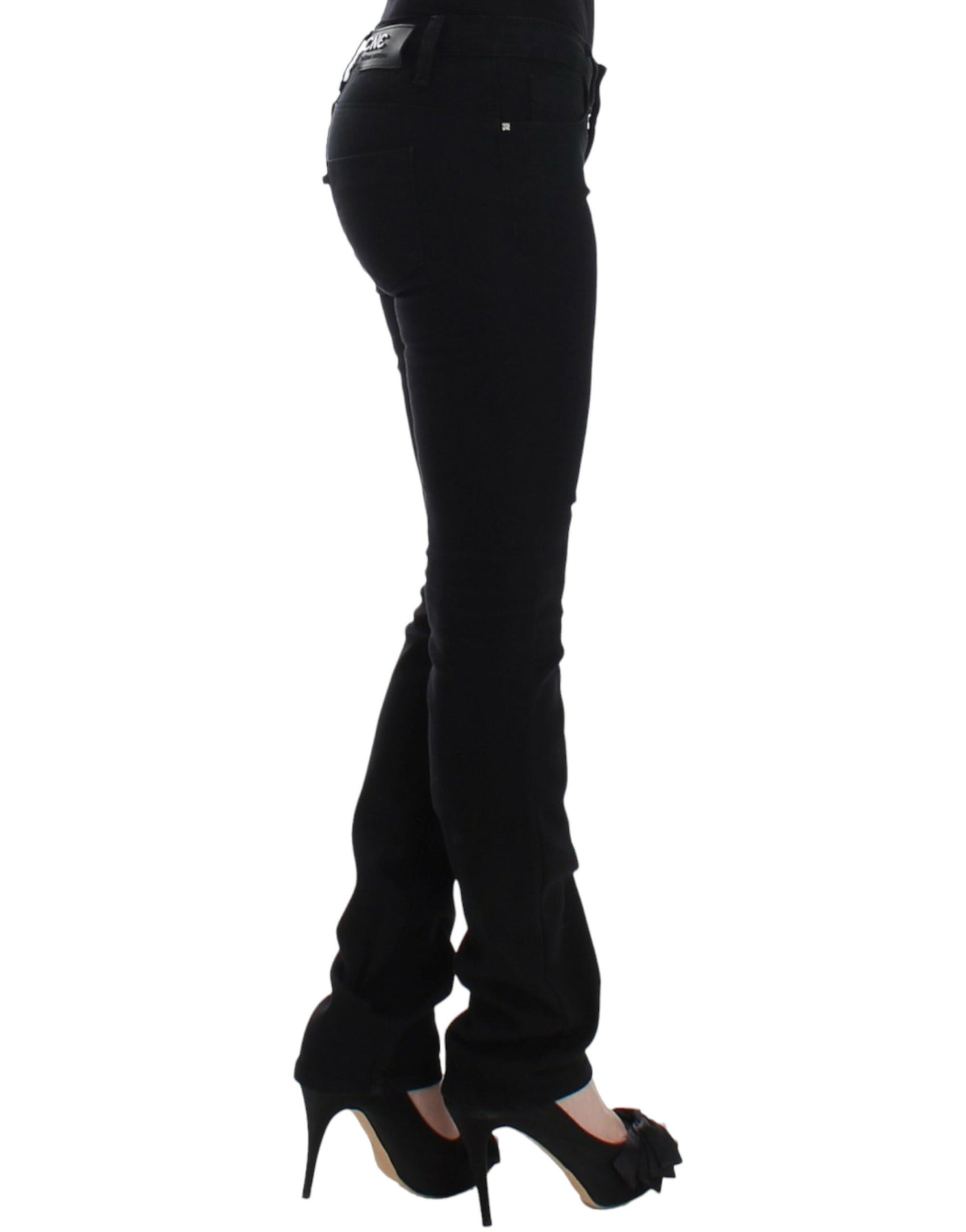 Eleganti jeans neri a gamba dritta
