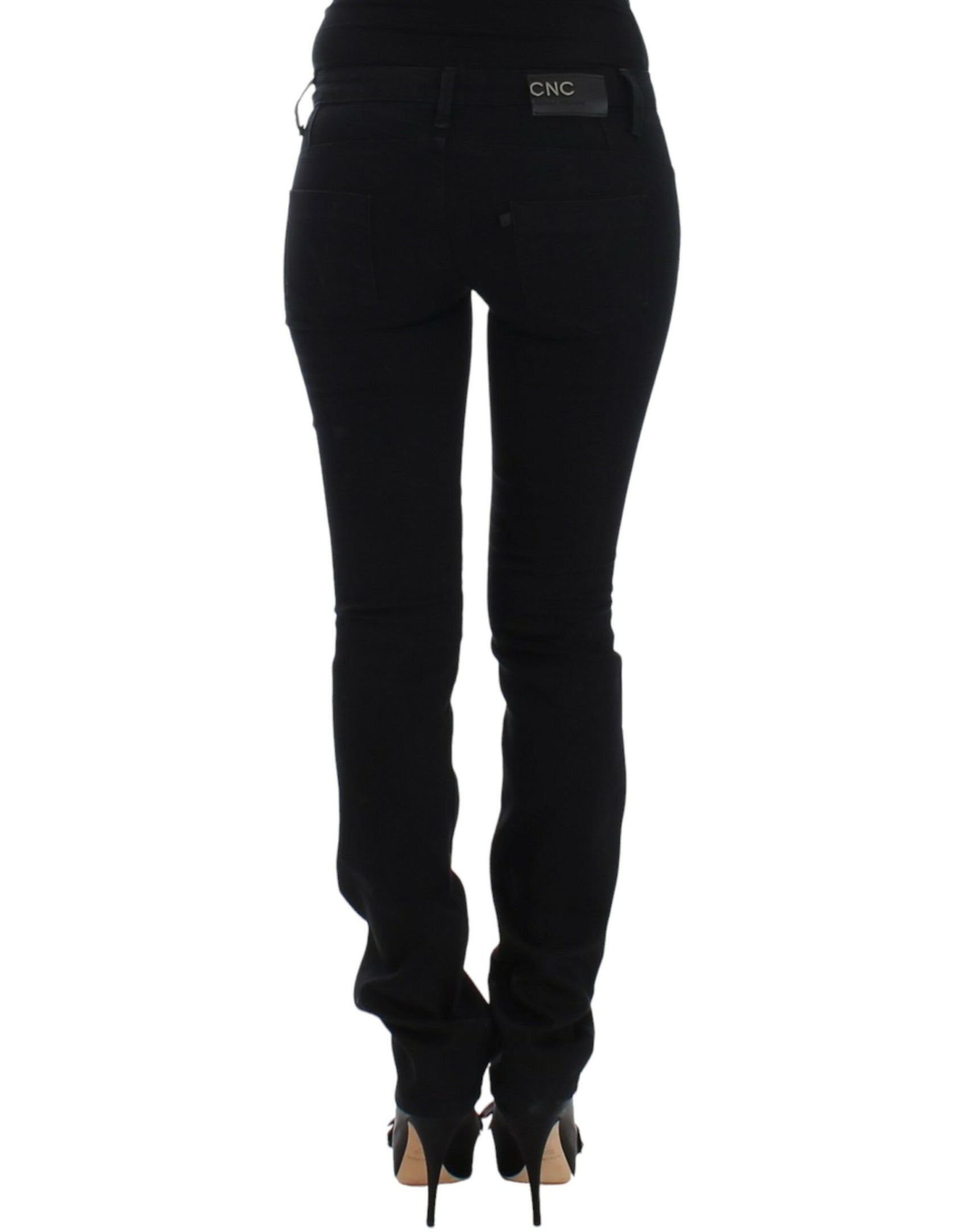 Eleganti jeans neri a gamba dritta
