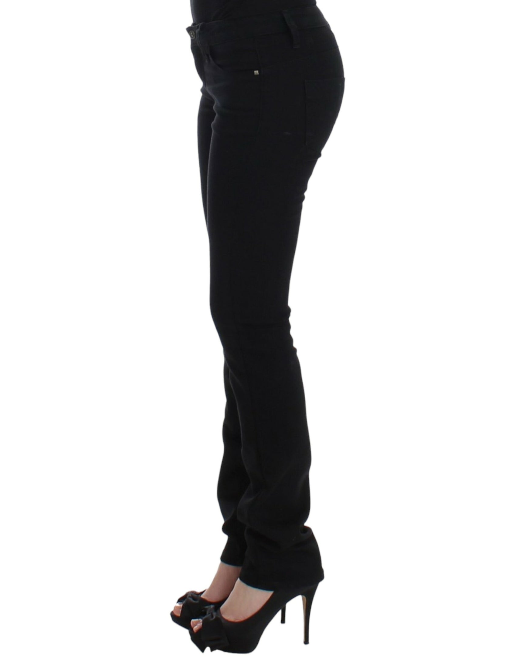 Eleganti jeans neri a gamba dritta