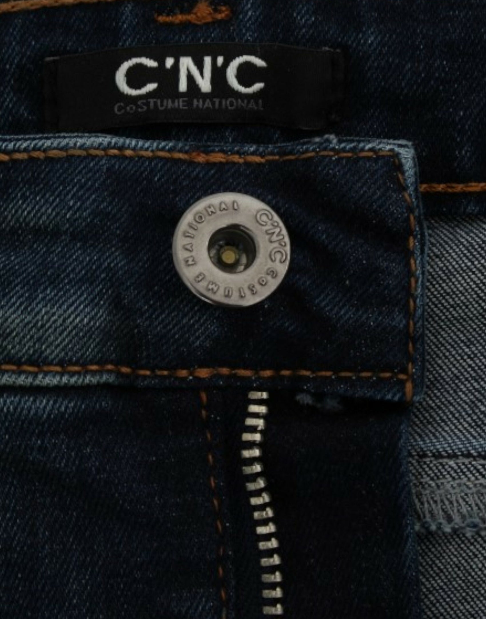 Jeans firmati blu eleganti a gamba dritta