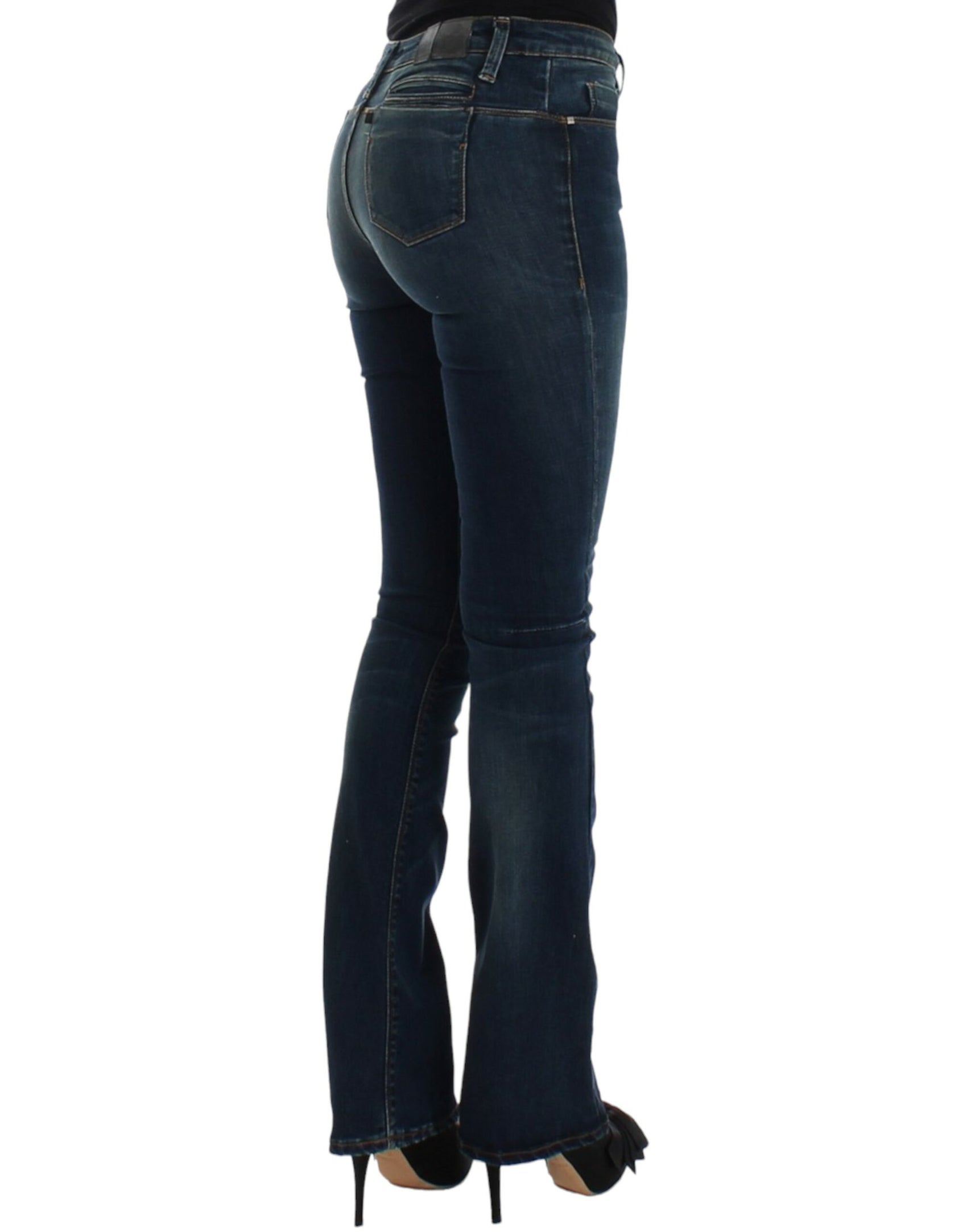 Jeans firmati blu eleganti a gamba dritta