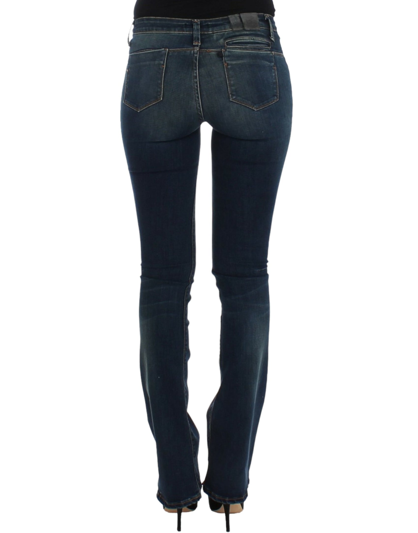Jeans firmati blu eleganti a gamba dritta