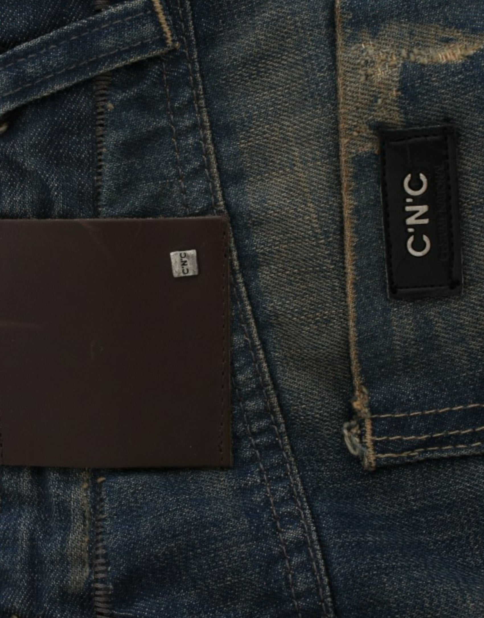 Jeans blu denim a gamba dritta chic