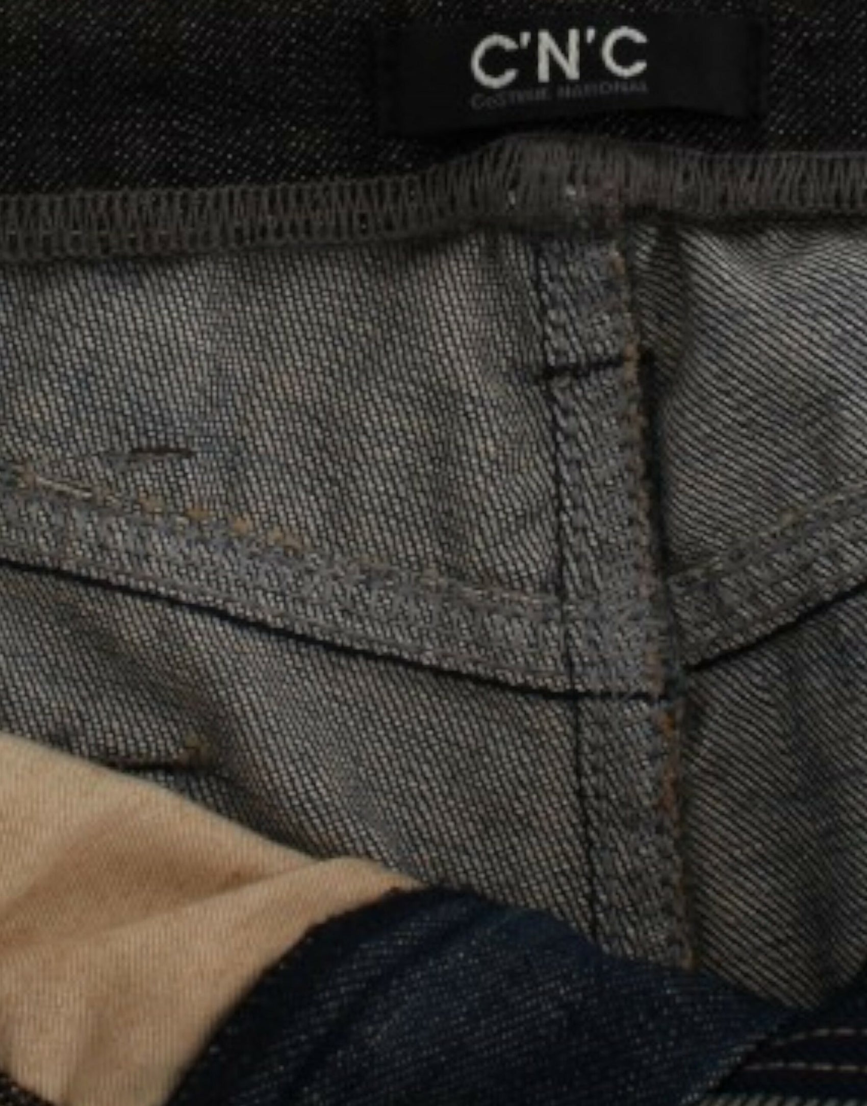 Jeans blu denim a gamba dritta chic