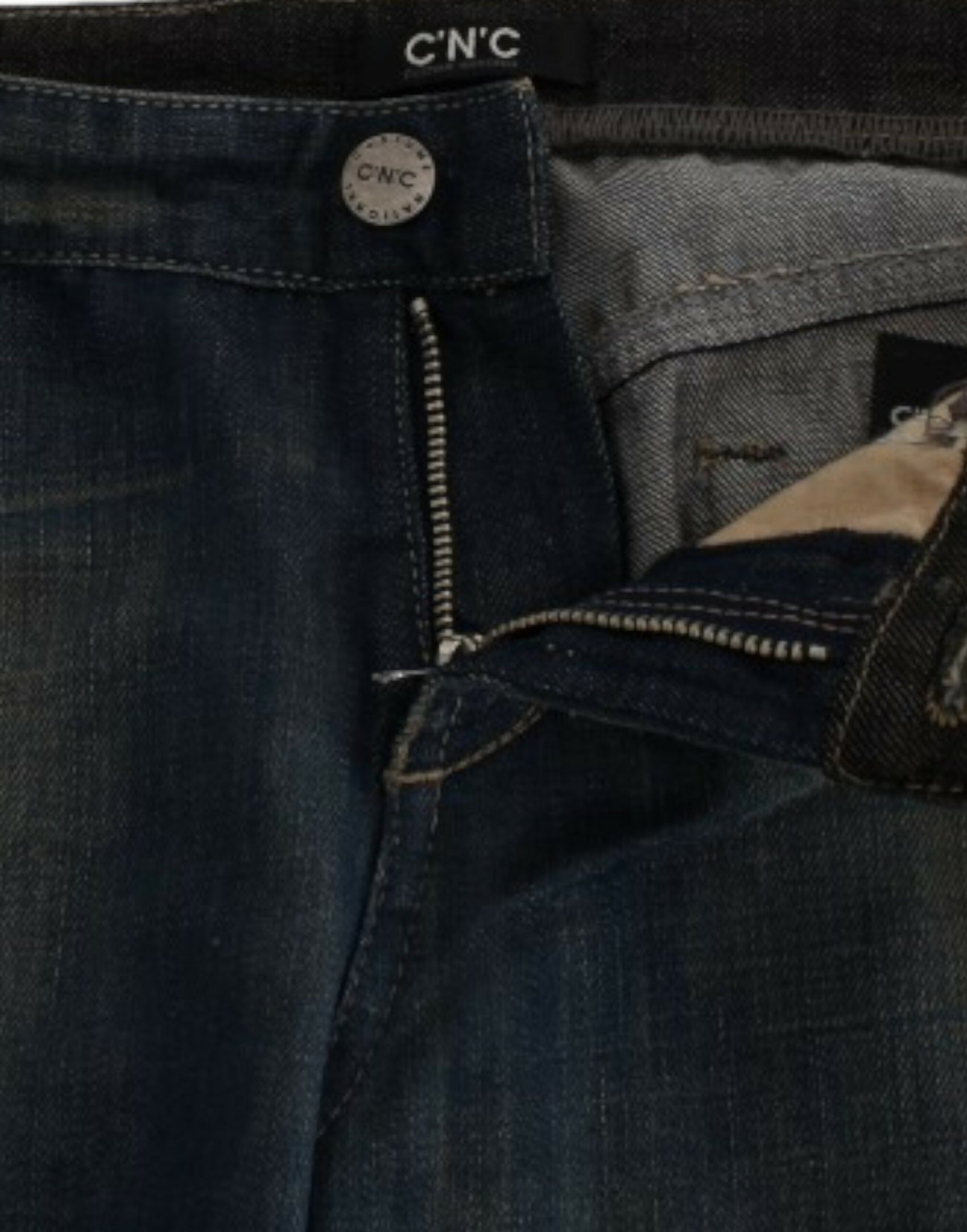 Jeans blu denim a gamba dritta chic