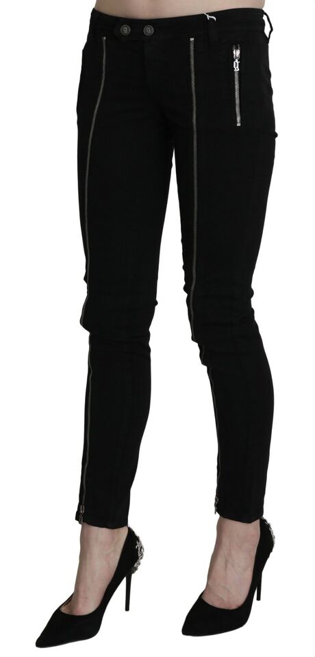 Jeans skinny slim fit a vita bassa neri chic