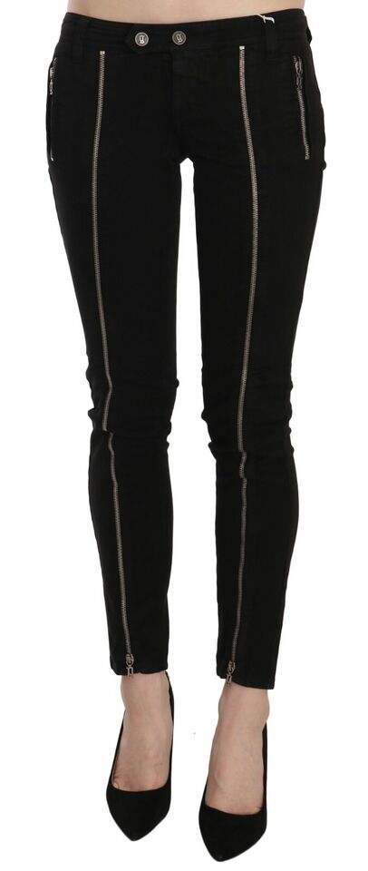 Jeans skinny slim fit a vita bassa neri chic