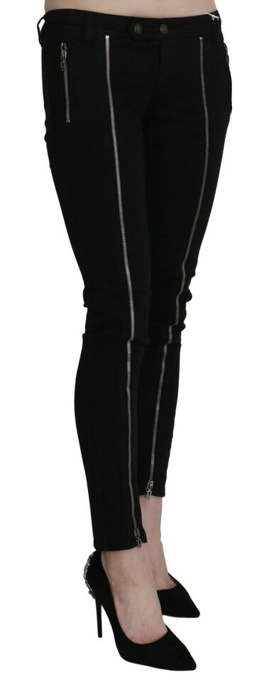 Jeans skinny slim fit a vita bassa neri chic