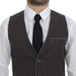 Elegant Gray Cotton Dress Vest