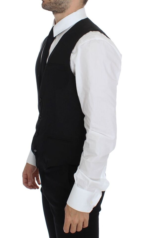Elegante schwarze Wollweste