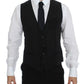 Elegant Black Wool Dress Vest