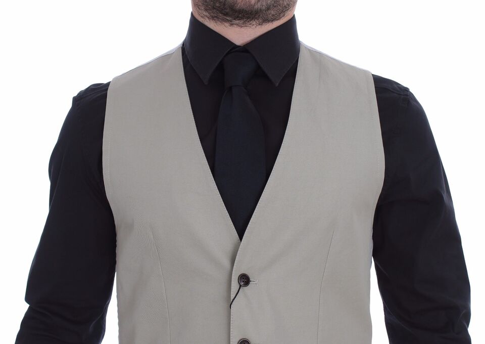 Schicke beige einreihige Weste