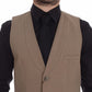 Elegant Beige Cotton Dress Vest – Slim Fit